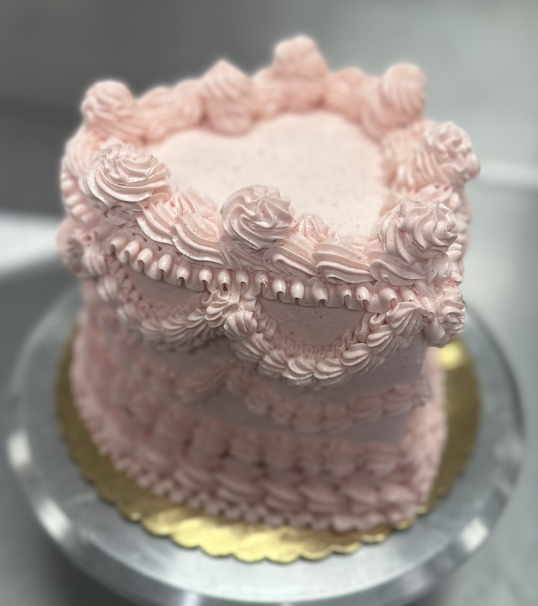 Vintage Heart Shaped Cake — The Cakery
